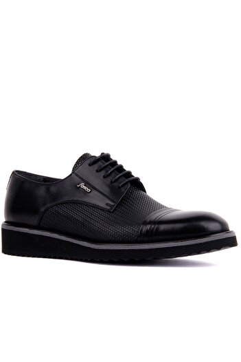 Fosco Lace-up Black Leather Men's Casual Shoes 7042 46 763