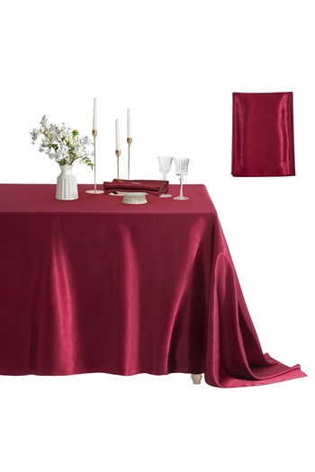 EVYA 100% Satin Tablecloth 160X200 cm Bright Design Special Day Presentation Dining Table Cloth Stain Resistant