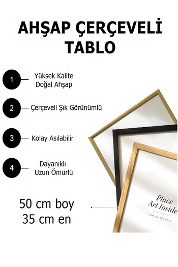Jeronkarji Vitray Orman II Ahşap Tablo Çerçeveli Hediyelik Ev Ofis Oturma Odası Salon Poster Dekoratif