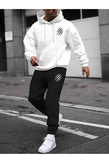 LUNAVISTA Lines Printed Unisex Oversize Tracksuit Set