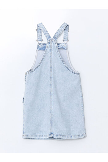 LC Waikiki Rochie LCW Kids Guler Patrat Femei Copii Jean Salopet