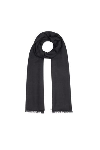 ipekevi Black Crow's Feet Patterned Wool Silk Shawl
