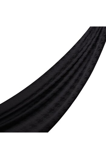 ipekevi Black Crow's Feet Patterned Wool Silk Shawl