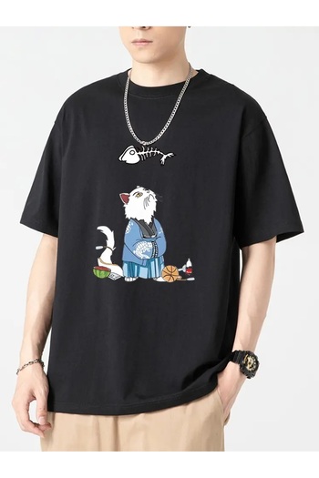 Touz Moda Samurai Cat Oversize Unisex T-Shirt
