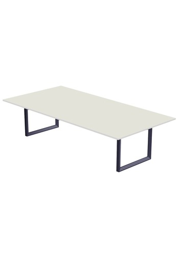 Mahmayi 136 BLK Wooden Dining Table Loop-Leg, 8-Seater for Kitchen-240cm, Premium White