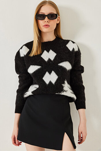 Bianco Lucci Women's Raised Jacquard Knitwear Sweater 20246927
