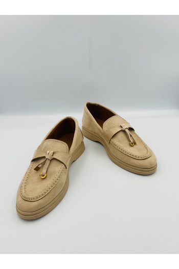 Ömer Ediz Shoes Дамски мокасини от велур с детайли ELL Accessory