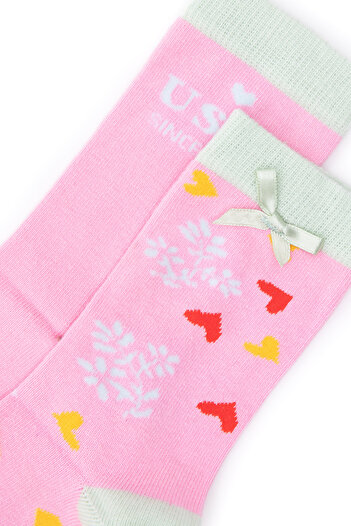 U.S. Polo Assn. Girl's 2-Piece Socks 50298854-Vr041