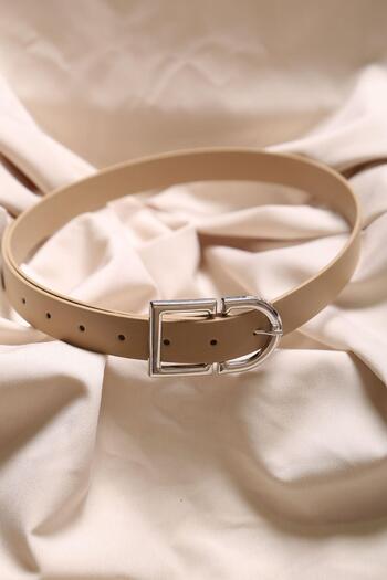 Vitastyle Silver Double Metal Buckle Stylish Faux Leather Belt