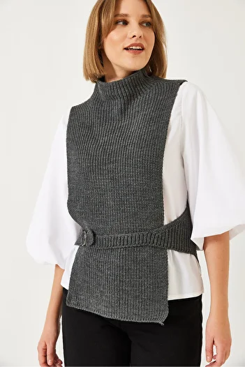 Bianco Lucci Women's Side Tie Sweater Shirt 1000 60261317