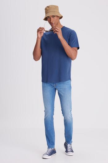 Lee Skinny Fit Slim Fit Regular Waist Skinny Leg Malone Men's Blue Cotton Stretch Jean Jeans