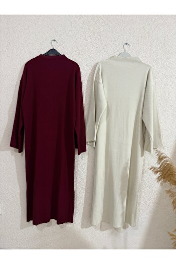 Nu Ku Collection VOLAN KOL FİTİLLİ TRİKO ELBİSE