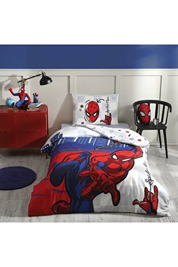 Özdilek Set cuvertură de pilote pentru copii Spiderman Blue, unică, cu licență Disney
