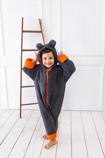 Kuarks Welsoft Winter Plush Lined Children's Sleeping Bag - Baby Jumpsuit with Gloves