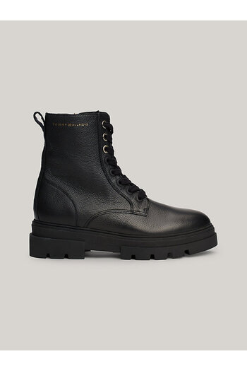 Tommy Hilfiger Leather Women's Black Boots Fw0Fw08160Bds