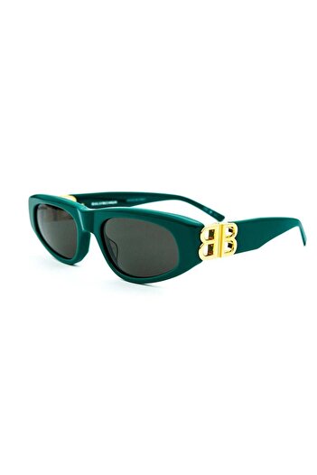 Balenciaga Bb 0095S 005 53 Women's Green Cat Eye Sunglasses