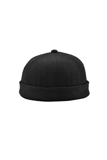 CosmoOutlet Μαύρο καπέλο Unisex Hip Hop Docker με ρυθμιζόμενο πίσω μέρος με χειμερινό μαλλί