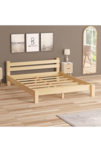 BRK Design Doğal Çam Ahşap Karyola Çift Kişilik\Tek Kişilik