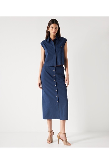 İpekyol Straight Cut Belt Detailed Skirt
