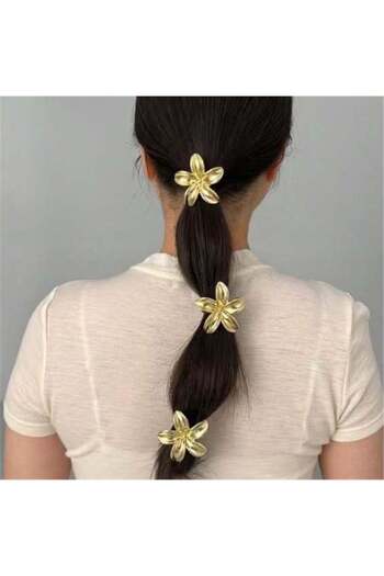 Pelin Aksesuar Gold Floral Rubber Buckle (1 Piece)