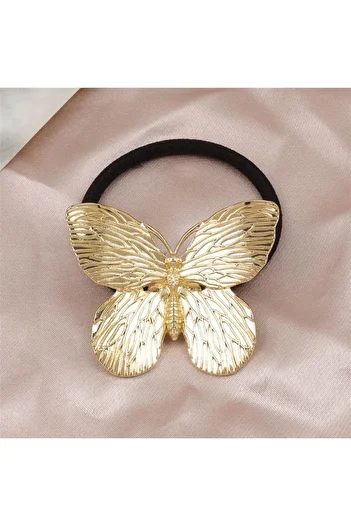 Pelin Aksesuar Gold Butterfly Rubber Buckle