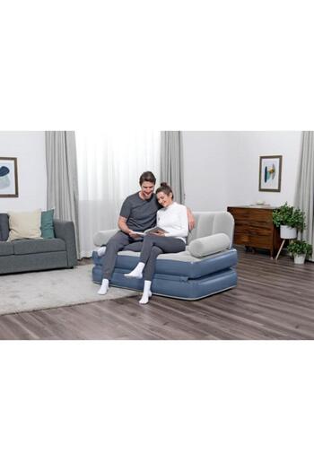 BESTWAY ® 74" x 60" x 25"/1.88m x 1.52m x 64cm Multi-Max 3-in-1 Air Couch with Built-in AC Pump