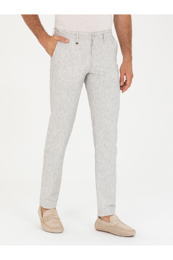 Cacharel Taş Slim Fit Keten Karışımlı Kanvas Pantolon 50266850-VR049