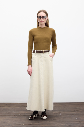 Manuka Long Vanilla Corduroy Skirt