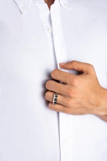 So CHIC... Piyano 18 Ayar Beyaz Altın Kaplama Unisex Gümüş Yüzük