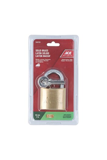 ACE High Security Weather-Resistant Stainless Steel Padlock with Key 2inch