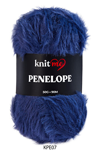 knitme KPE07 Μοντέλο Μπλε Γούνινο νήμα