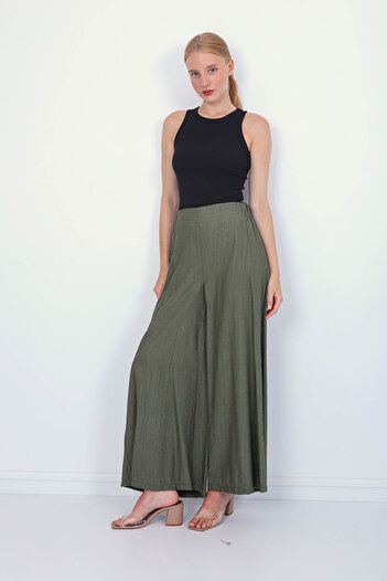 Vitrin Wide Leg Trousers with Elastic Back