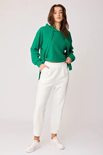 Vitrin Buttoned Knitwear Trousers with Elastic Waist