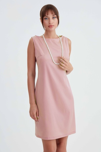 Vitrin Round Neck and Zero Sleeve Dress