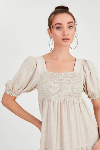Vitrin Gippeli Balloon Sleeve Long Dress