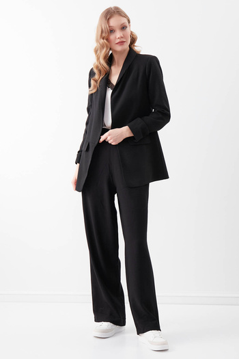 Vitrin Shirred Sleeve Viscose Linen Jacket Size: S
