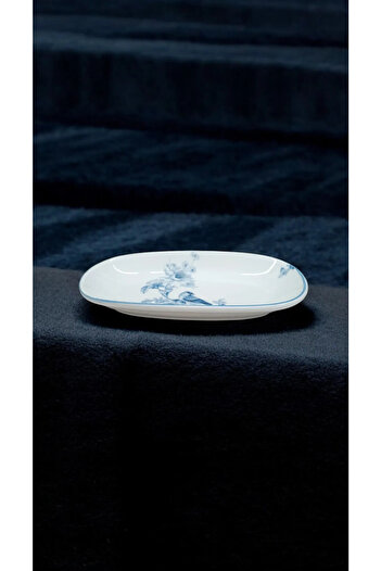 FAYA HOME 1891 Model 6 Pieces of Güral Porcelain - 19 cm Shower Bird Patterned Boat Plate