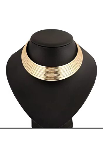COCOSH TAKI Gold modern tasarım çoklu choker kolye