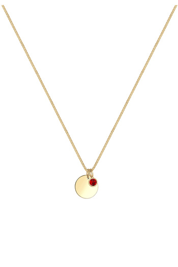 ELLI Necklace Ladies Plate Birthstone Pendant April with Crystals in 925 Sterling Silver Gold Plated