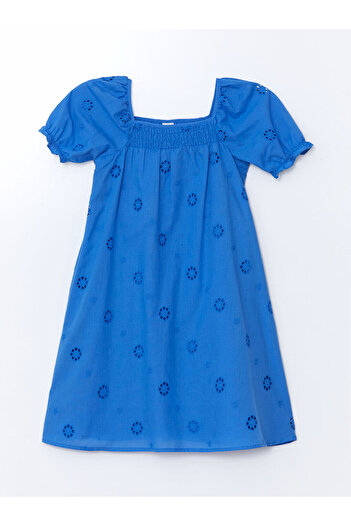 LC Waikiki Square Neck Scalloped Detailed Girl's Dress