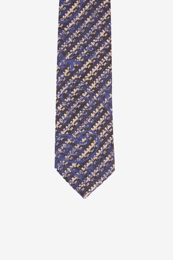 ALTINYILDIZ CLASSICS Men's Yellow-Coffee Patterned Classic Tie
