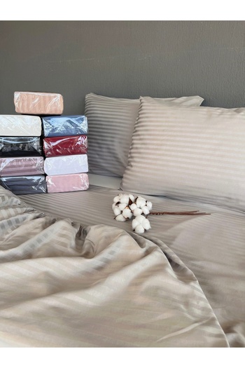 sarra SATIN SINGLE PERSON ELASTIC SHEET SET - CREAM