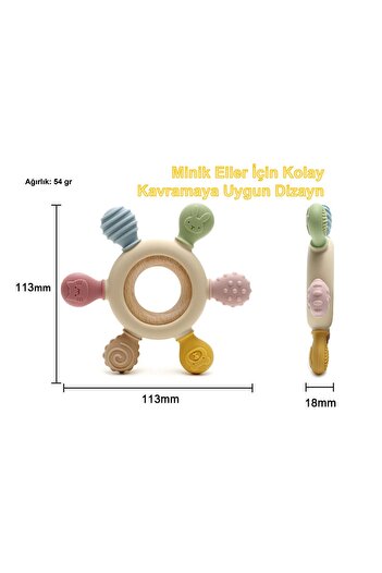 tutobaby Bebek Diş Kaşıyıcı Halka Dümen Bej (Topsuz)