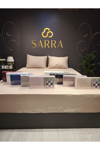 sarra SATIN SINGLE PERSON ELASTIC SHEET SET - CREAM