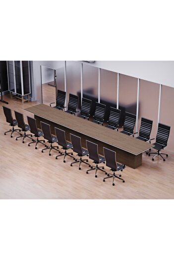 Mahmayi Advanced Conference Table for Office, Office Meeting Table, Room Table-Truffle Davos Oak, 600CM