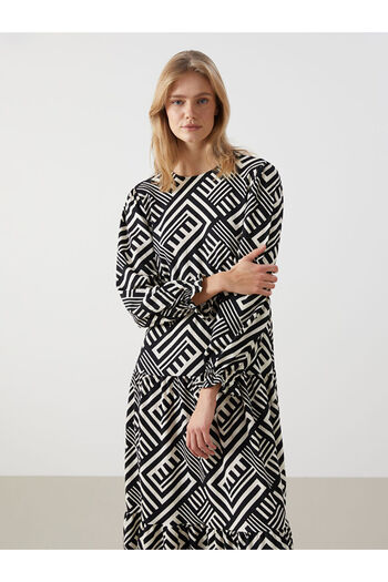 LC Waikiki Crew Neck Patterned Women's Dress