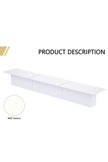 Mahmayi Modern Conference Table for Office, Office Meeting Table, Conference Room Table - White, 600CM