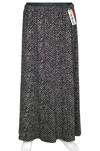 HESNA Women's Aegean Plus Size 8 Piece Winter Straw Pattern Sand Beige Skirt