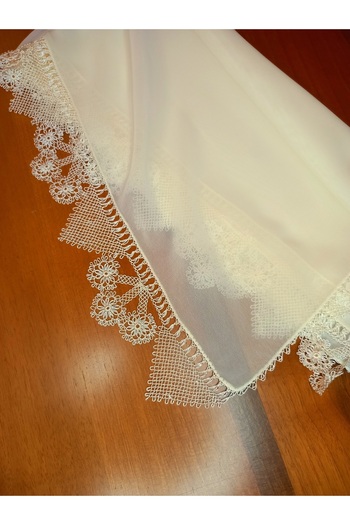 yörük tuhafiye Cream Colored Real Handcrafted Needlework - Prayer and Mevlit Mevlüt Cover, Handmade Prayer Head Scarf