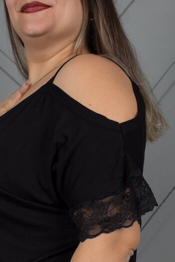 Truva XXL Plus Size Shoulder Detail Pajama Suit
